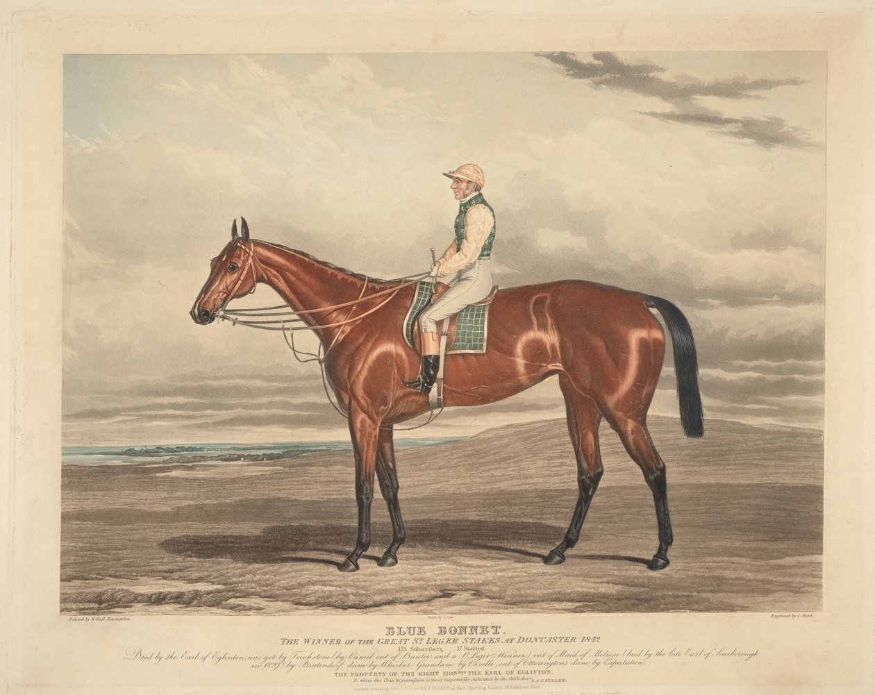 Racing: Blue Bonnet. The Winner of the Great St. Leger Stakes at Doncaster 1842 by Charles Hunt