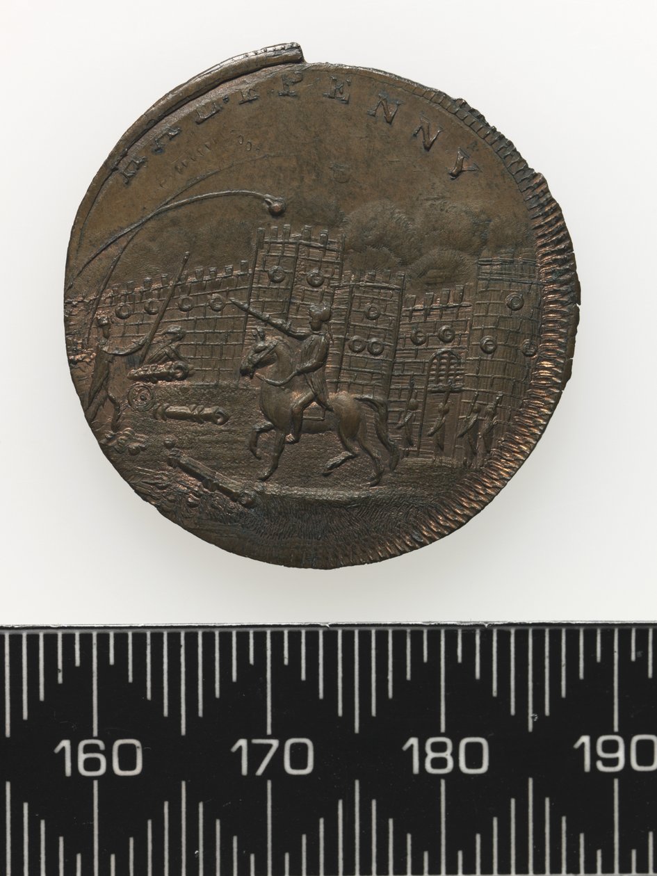 Reverse of a token depicting Thomas Spence by Charles James