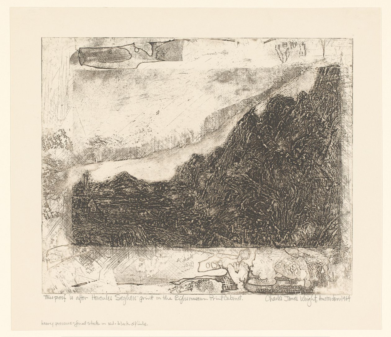 Rocky landscape with roads and a river by Charles James Wright (signed by artist)