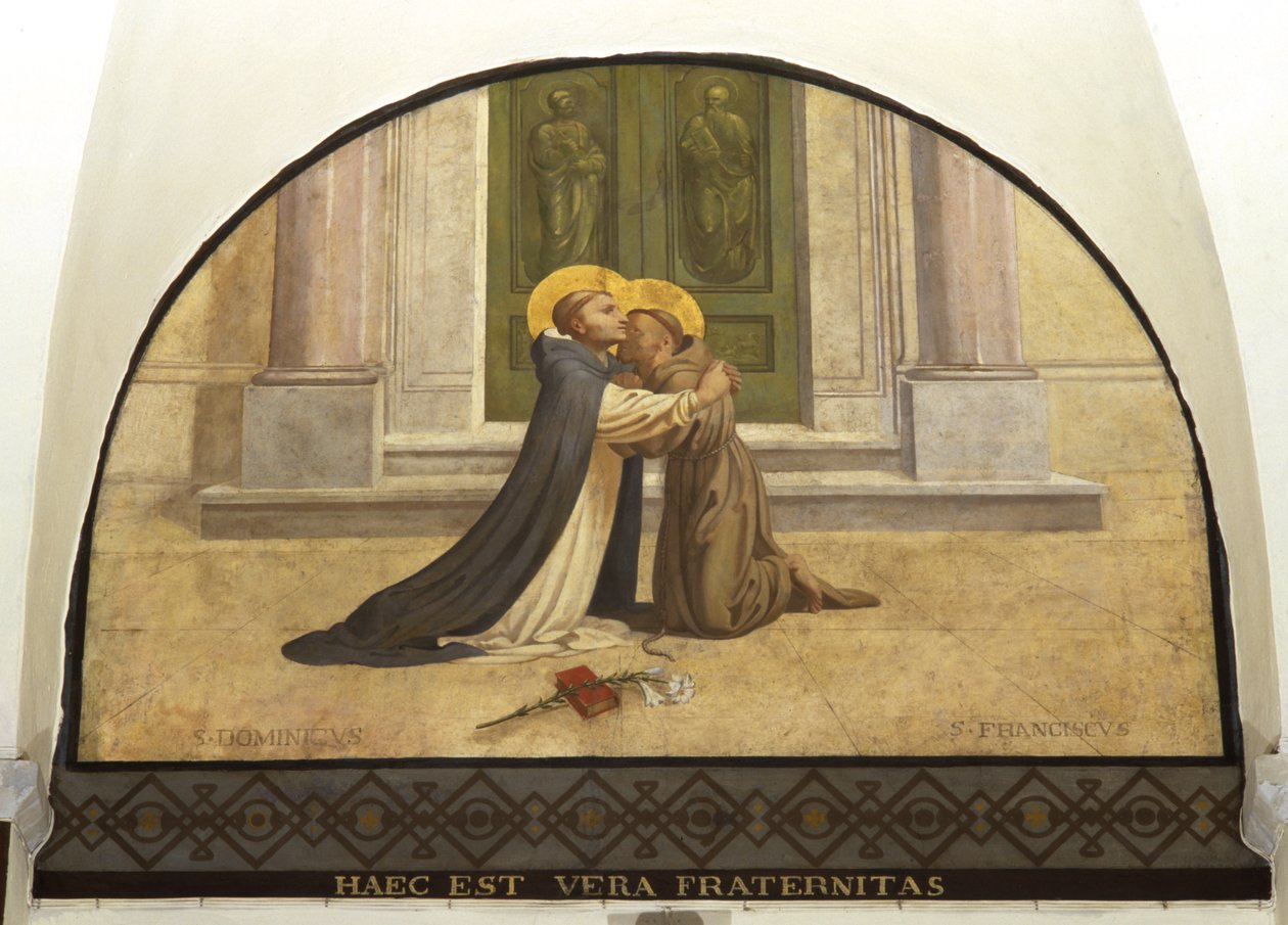 Kiss of St. Francis and St. Dominic by Charles Jean Baptiste Besson