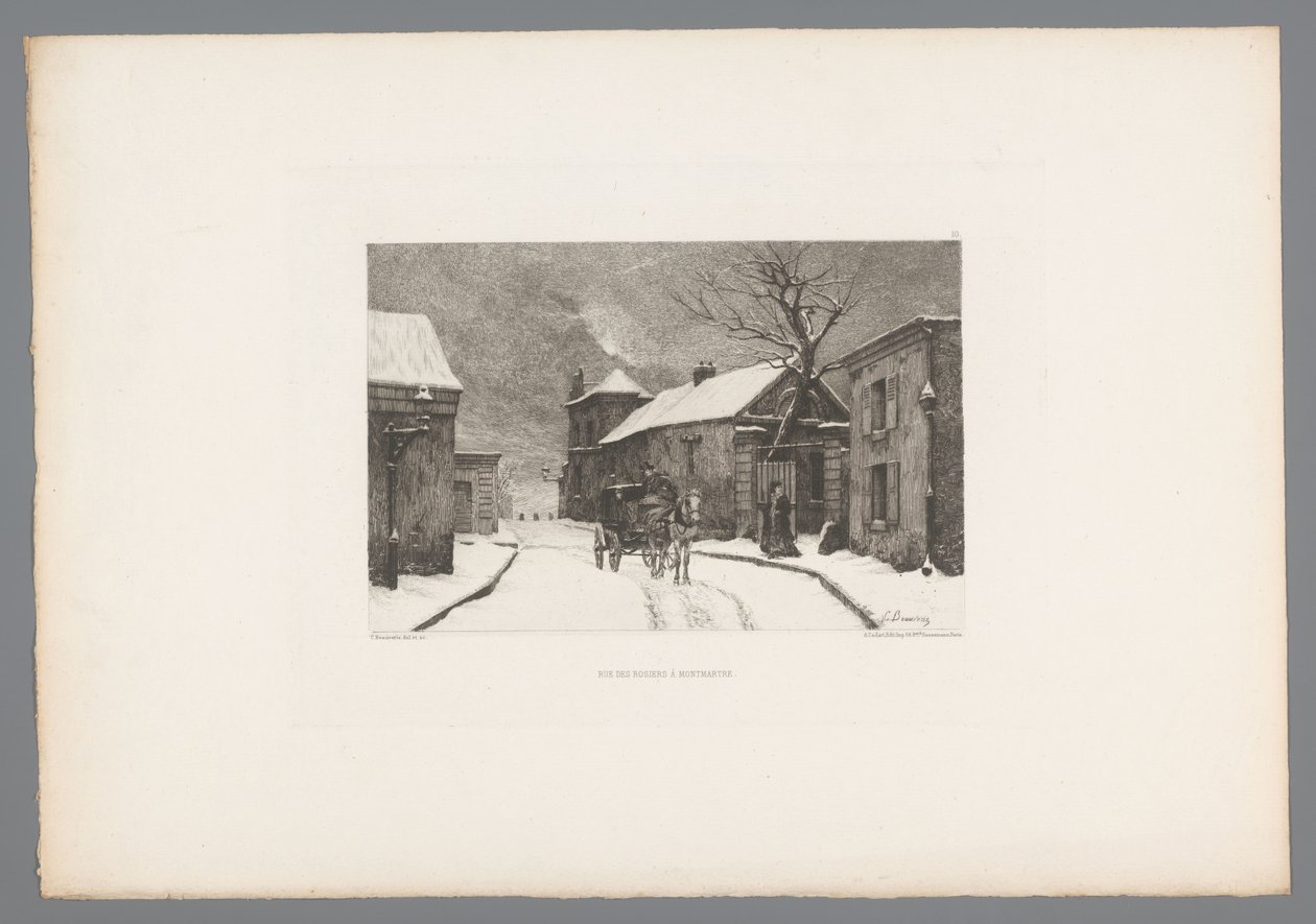 View of the Rue des Rosiers in Montmartre by Charles Joseph Beauverie
