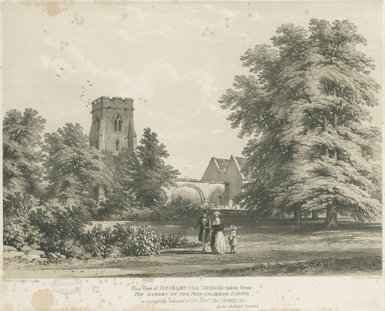 Rugeley Church by Charles Joseph Hullmandel: Fine art print