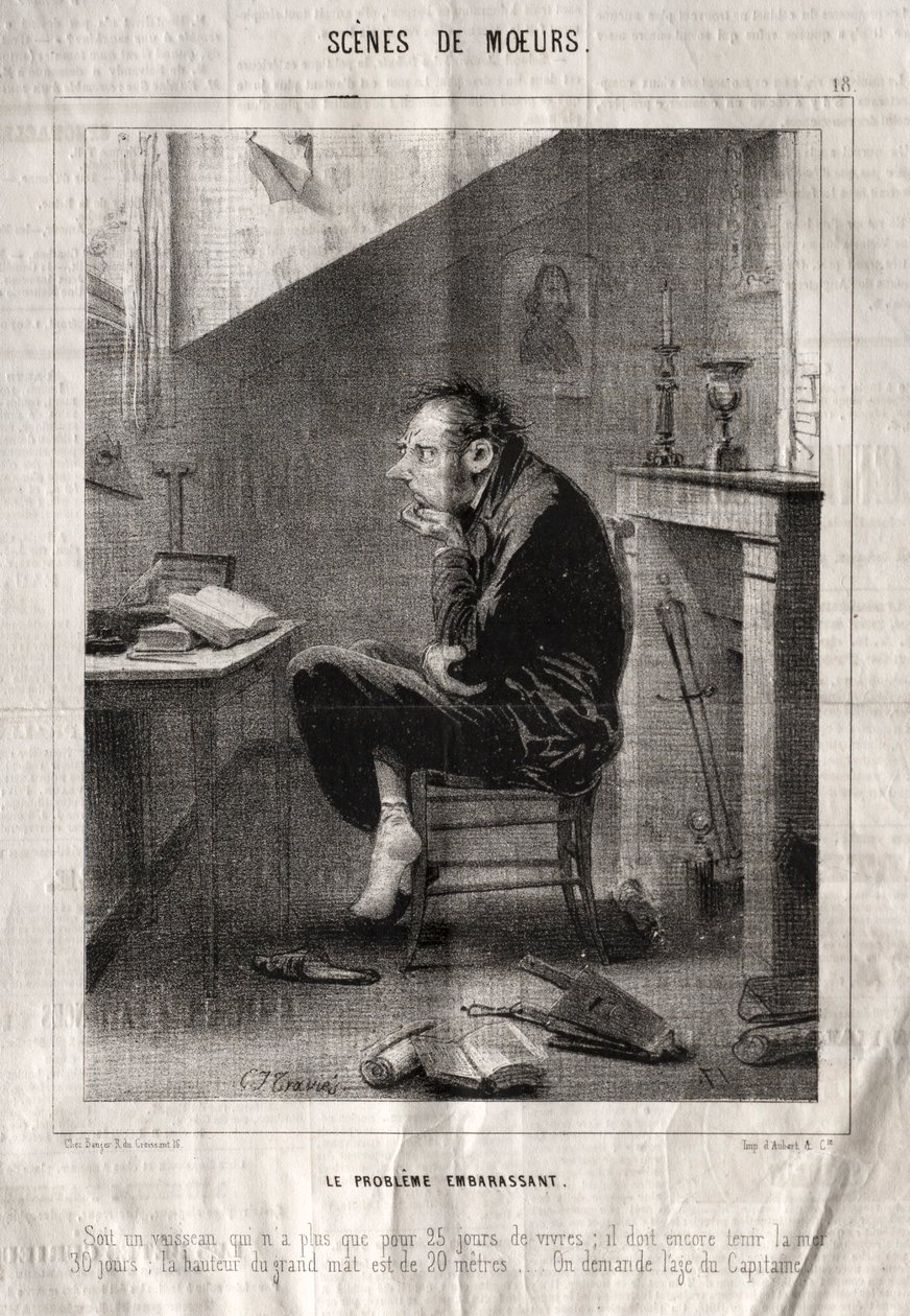 Scenes of Manners: The Embarrassing Problem by Charles Joseph Traviès de Villers