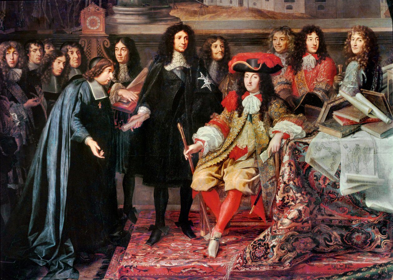 Louis XIV Establishes the Academy of Science by Charles Le Brun