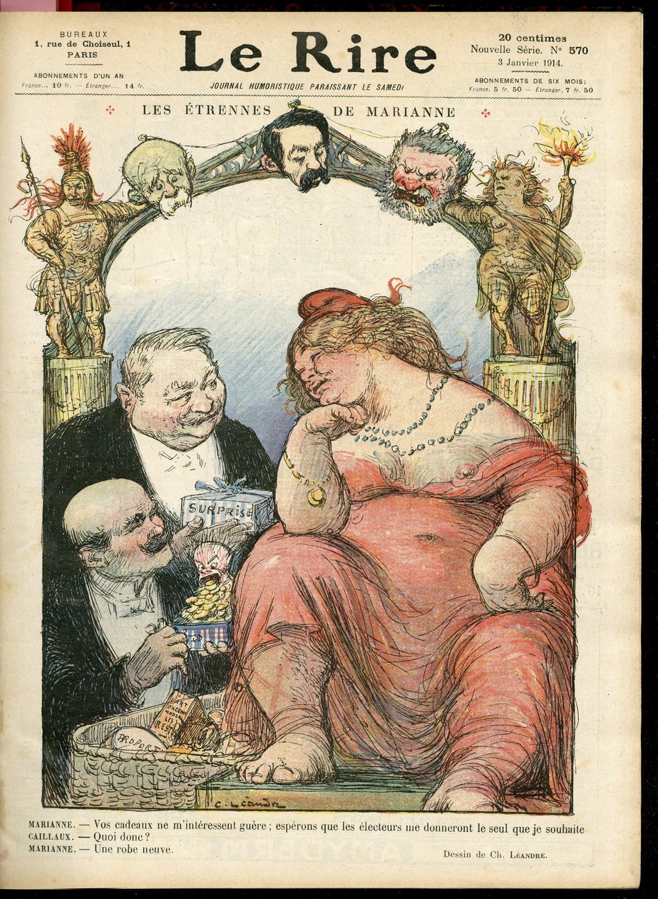 Illustration of Charles Leandre for the Cover of Le Rire, 03/01/14 ...