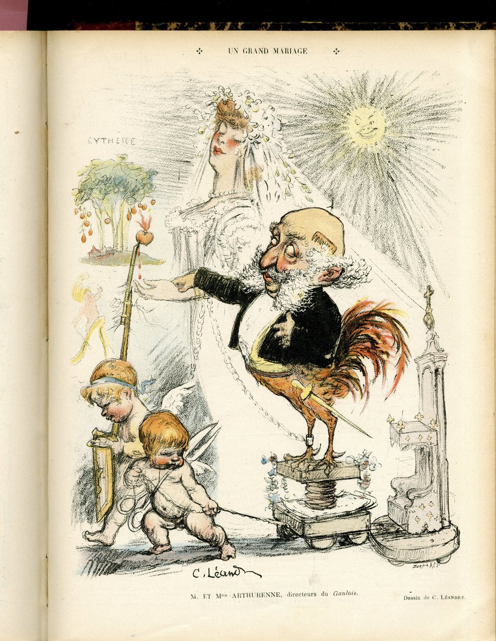 Illustration of Charles Leandre in Le Rire, 22/10/04 - Un grand mariage ...