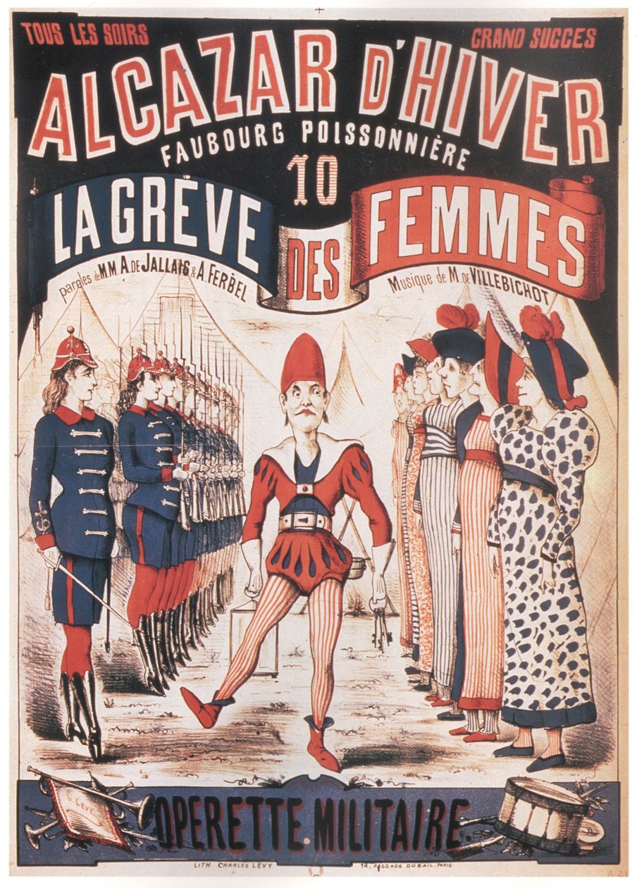 Poster for the Operetta La Grève des femmes by A. de Villebichot by Charles Levy