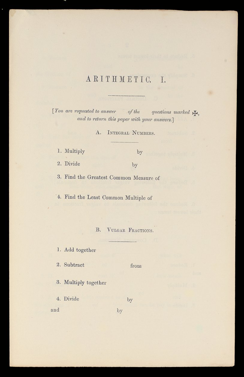 Arithmetic, Oxford University Press, c.1870 by Charles Lutwidge Dodgson