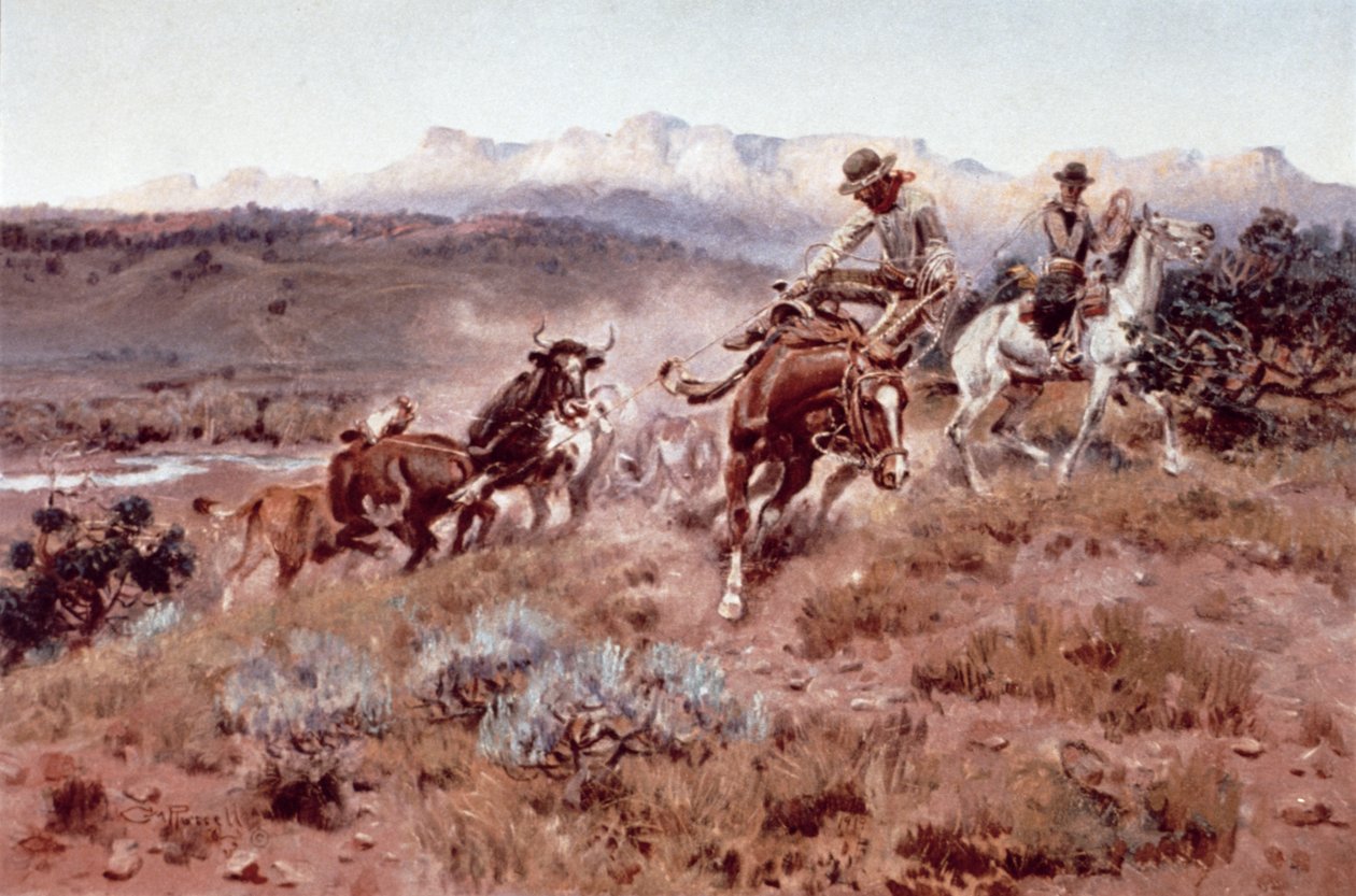 Round-up on the Musselshell by Charles Marion Russell