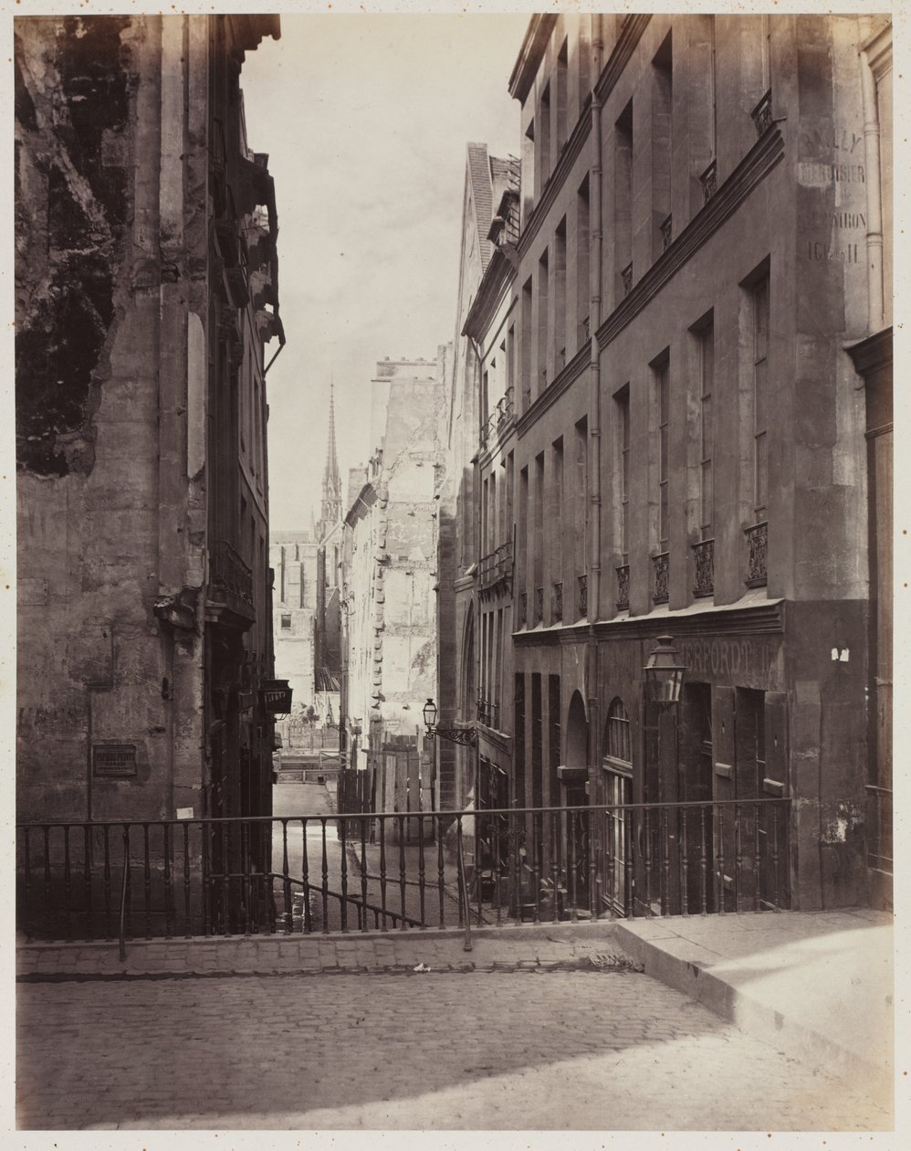 Rue Jean-de-Beauvais. View from Rue des Écoles towards Boulevard Saint-Germain, under construction by Charles Marville