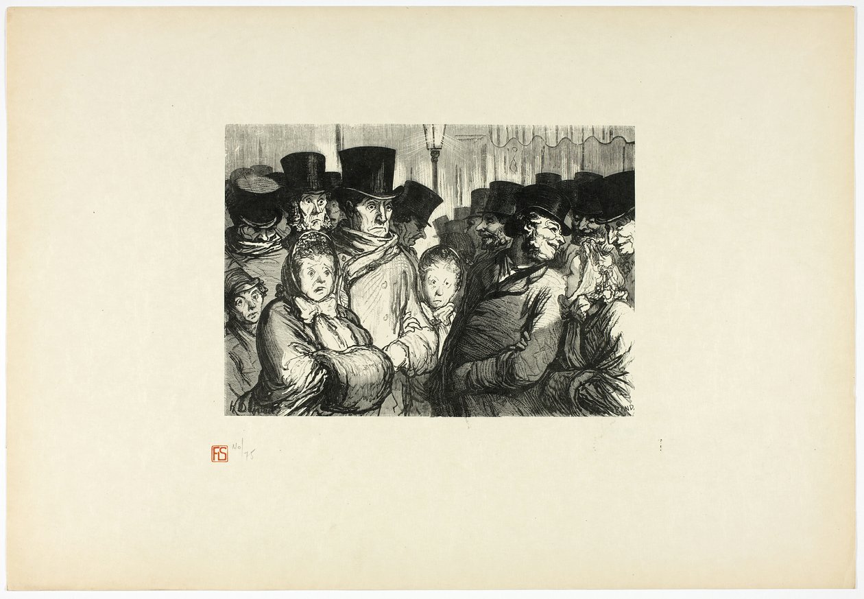 Boulevard du Temple at Midnight, from Unique Edition of Thirty-Six Woodcuts by Charles Maurand