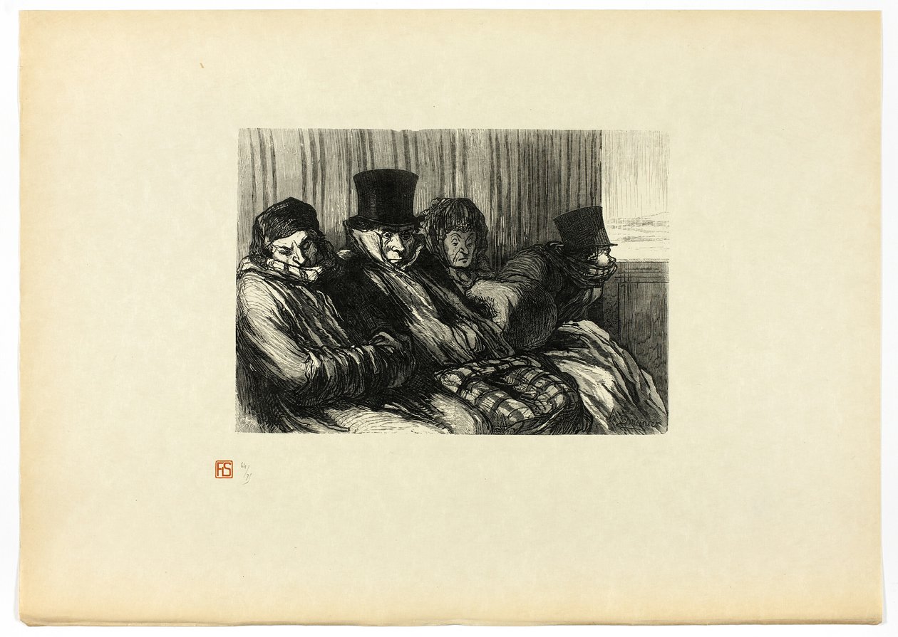 Pleasure Train, Ten Degrees of Boredom and Bad Mood, from Unique Edition of Thirty-Six Woodcuts by Charles Maurand