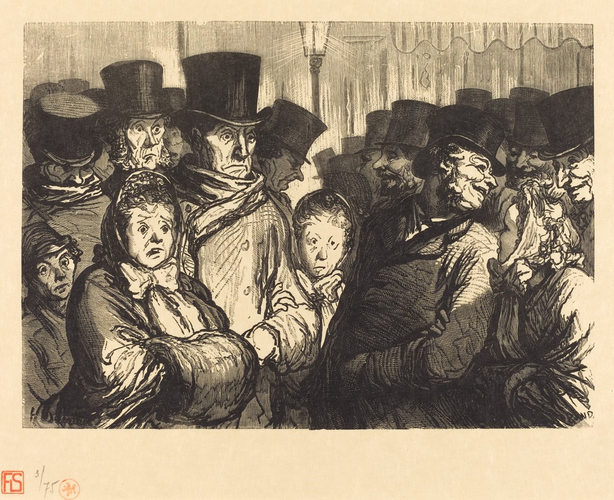 Boulevard du Temple at Midnight by Charles Maurand after Honoré Daumier