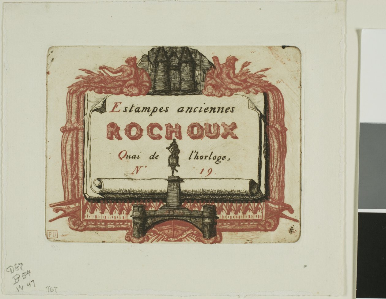 Address-Card of the Printseller, Rochoux by Charles Meryon