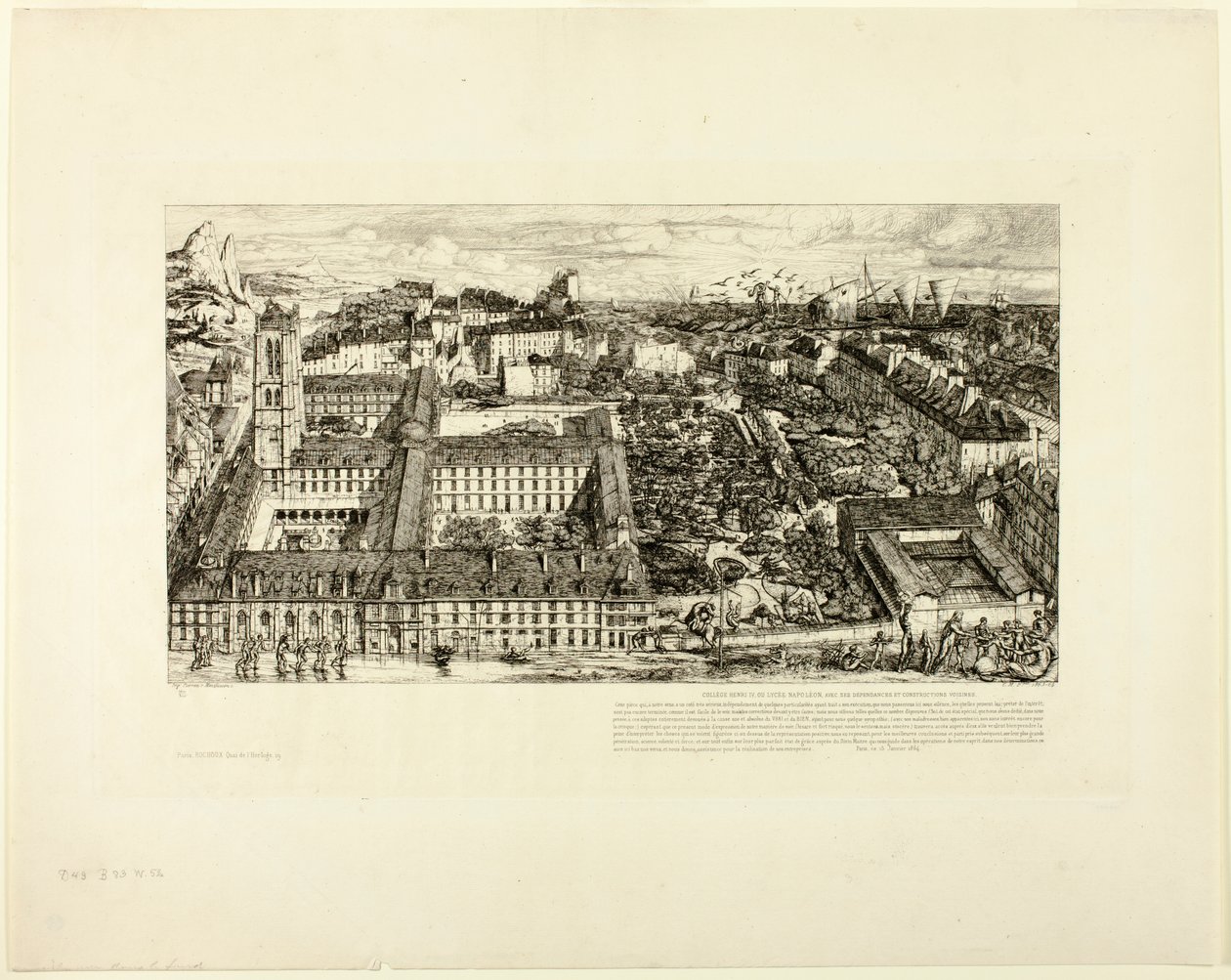 College Henry IV (or Lycée Napoléon), Paris by Charles Meryon