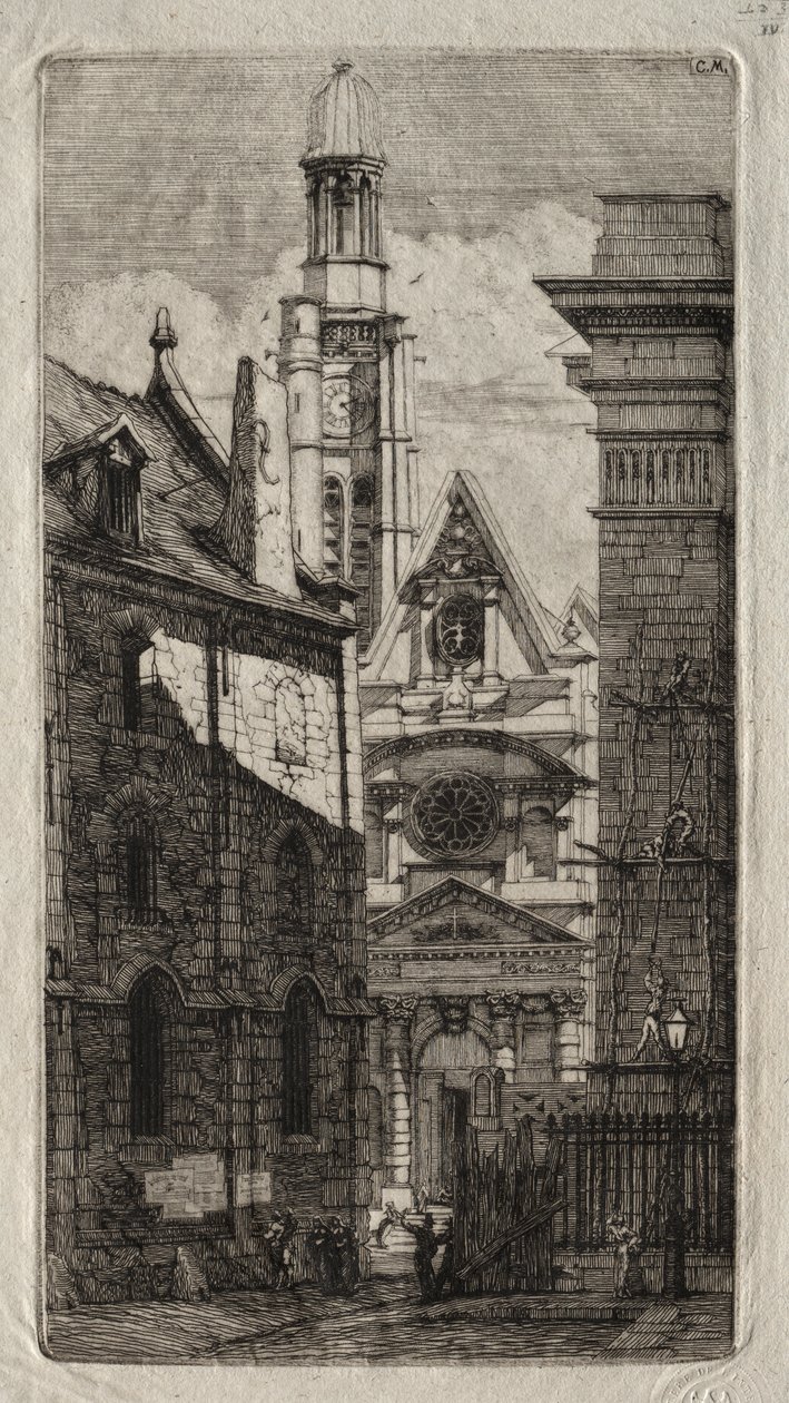 Etchings of Paris: Church of St. Stephen of the Mount by Charles Meryon