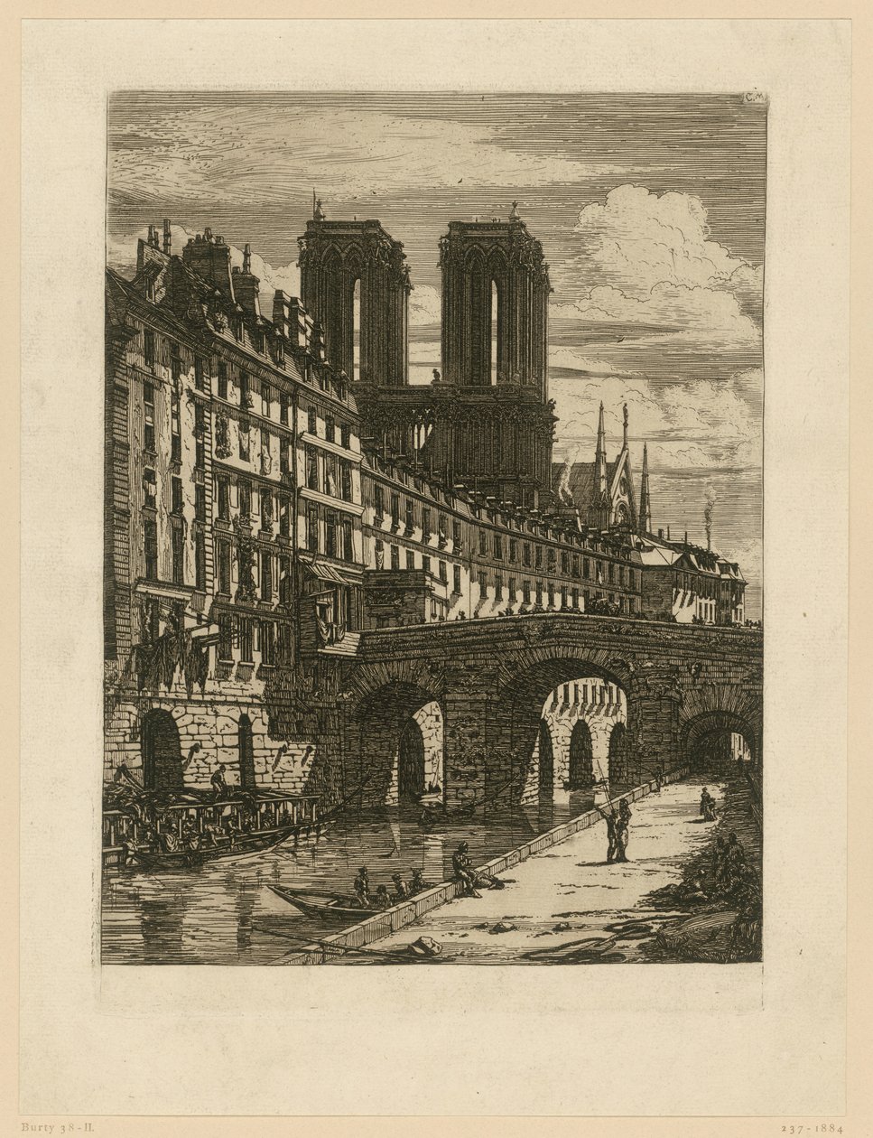 Impression Rue Neuve St Etienne-du-Mont by Charles Meryon