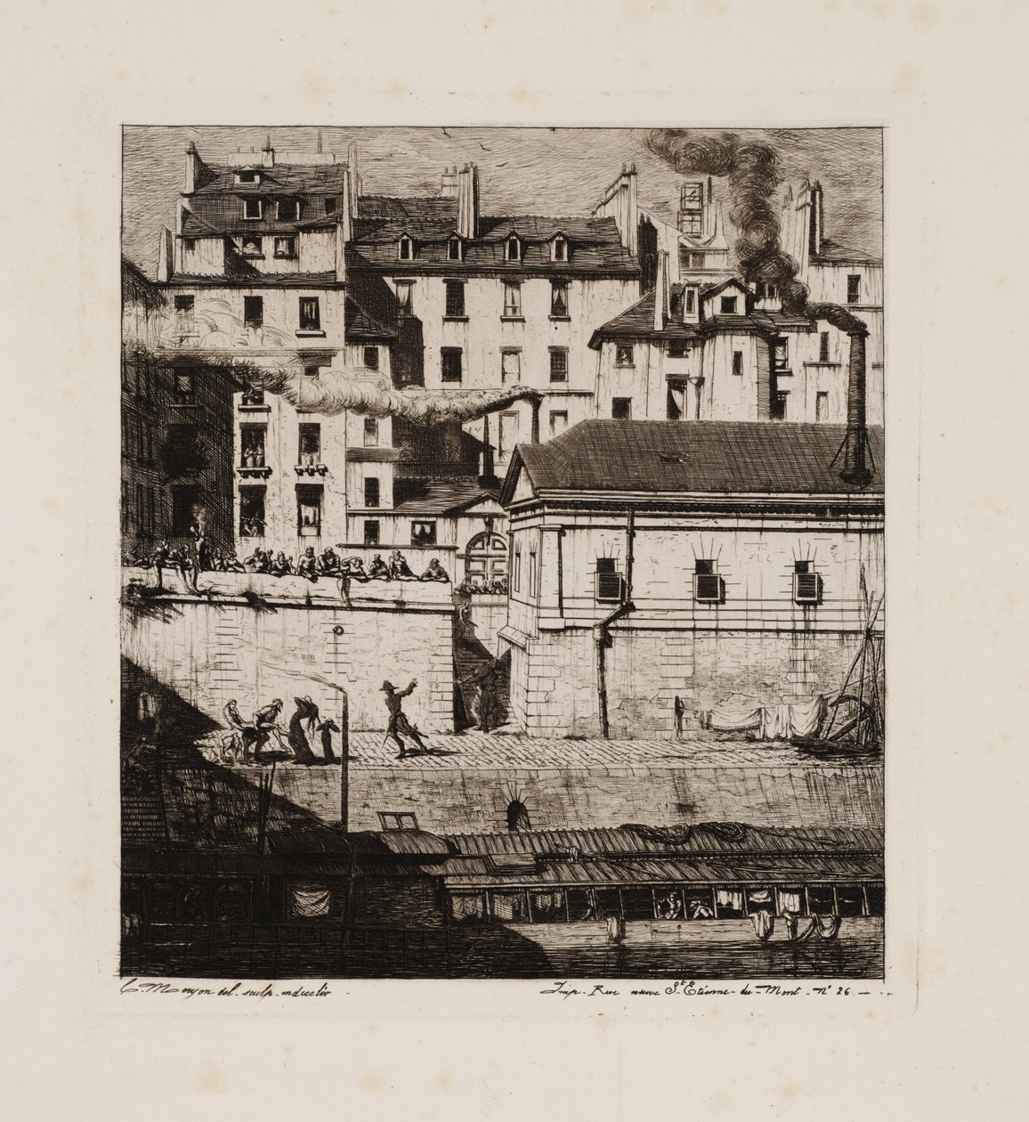 The Morgue, Paris by Charles Meryon