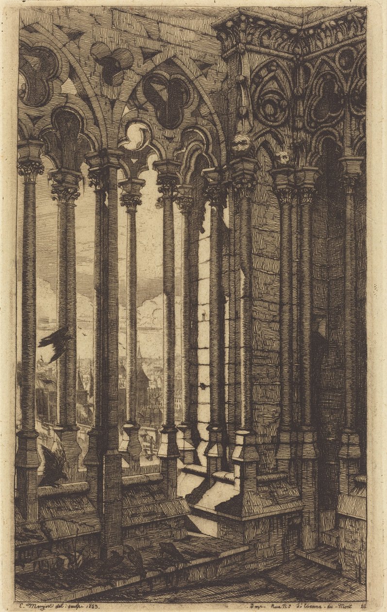 The Gallery of Notre Dame, Paris by Charles Meryon