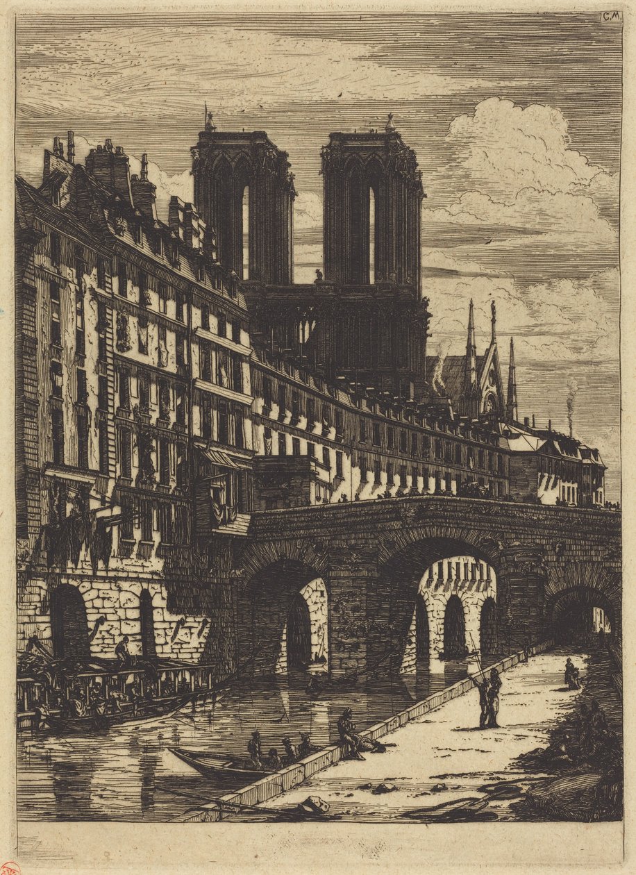 The Little Bridge, Paris by Charles Meryon