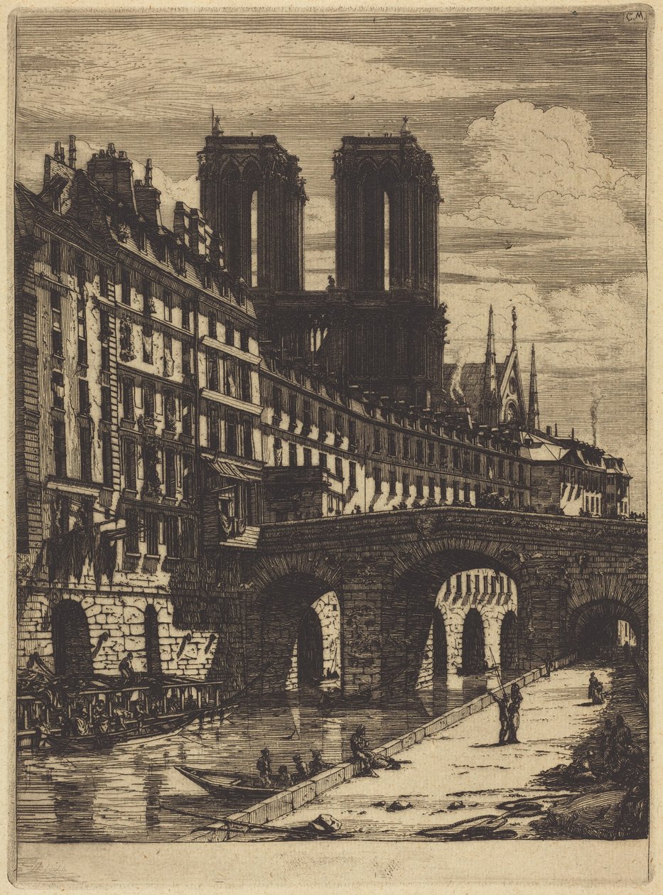 The Little Bridge, Paris by Charles Meryon