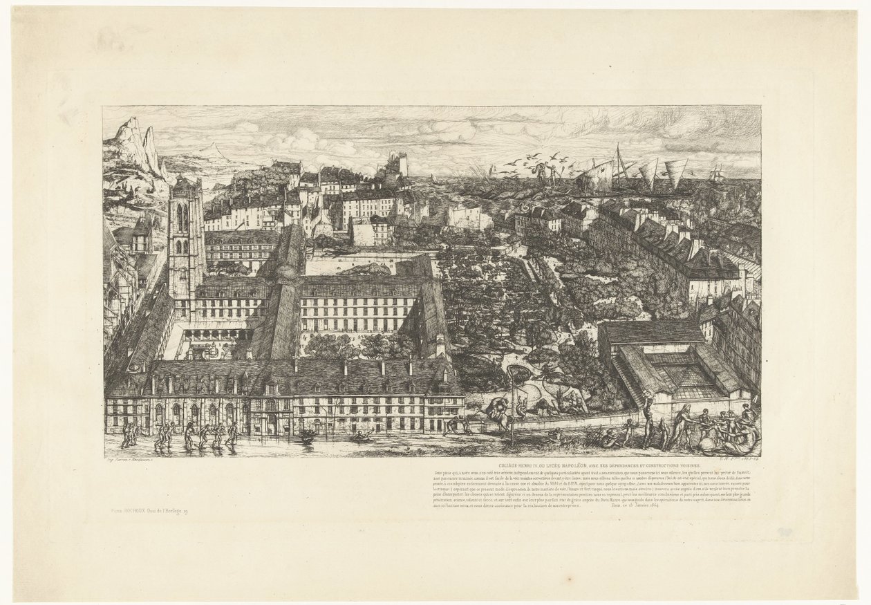 Lyceum Henri IV in Paris by Charles Meryon