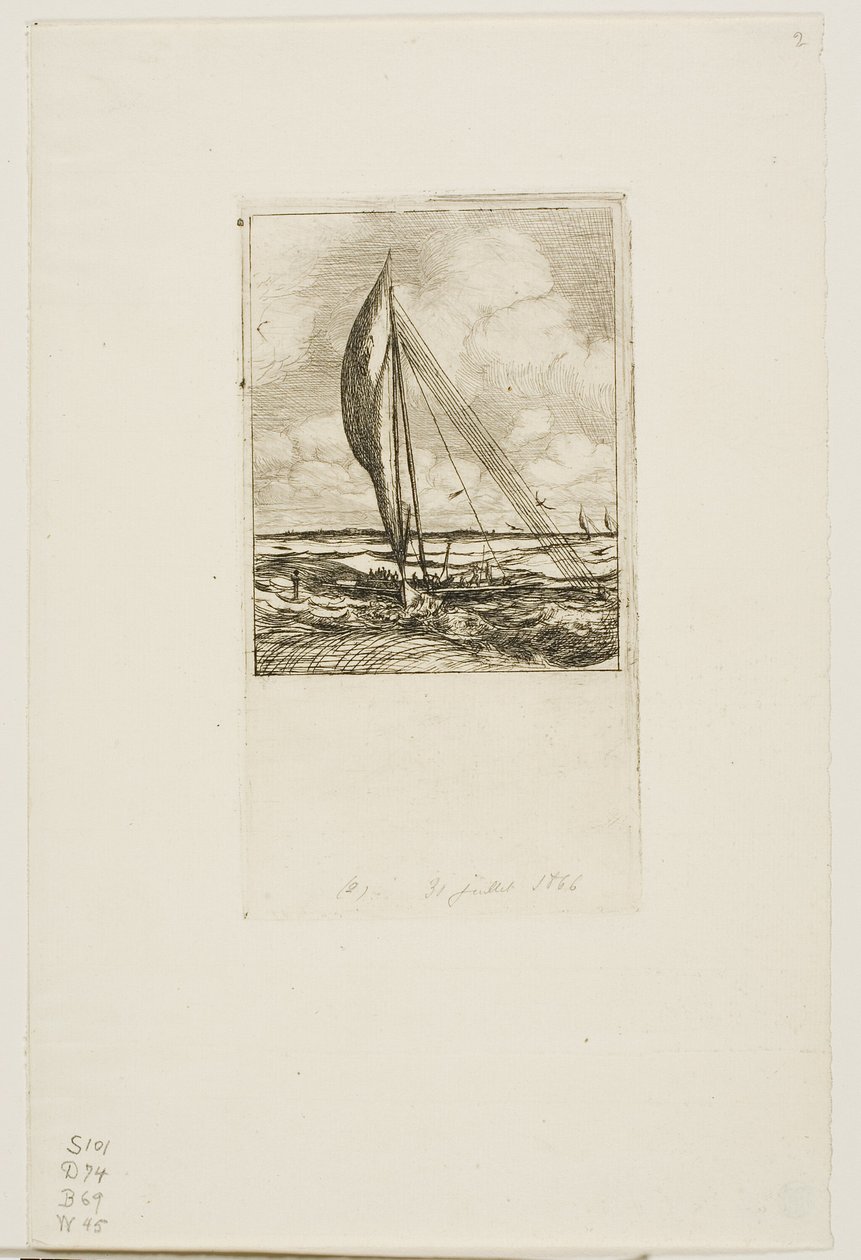 Swift-Sailing Proa, Mulgrave Archipelago, Oceania by Charles Meryon