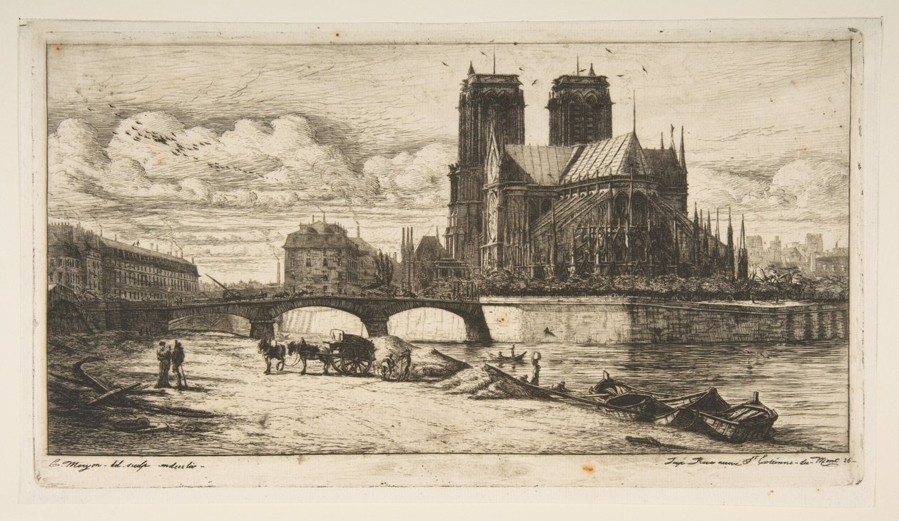 The Apse of Notre-Dame, Paris by Charles Meryon