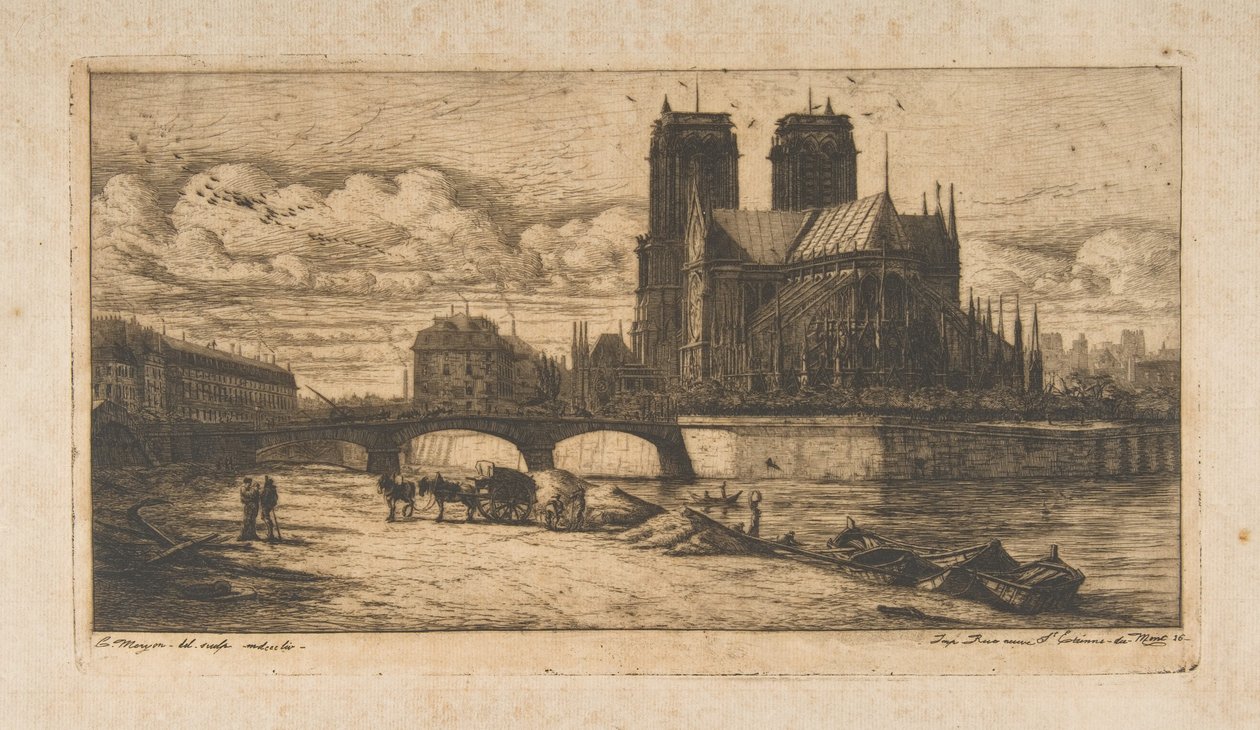 The Apse of Notre-Dame, Paris by Charles Meryon