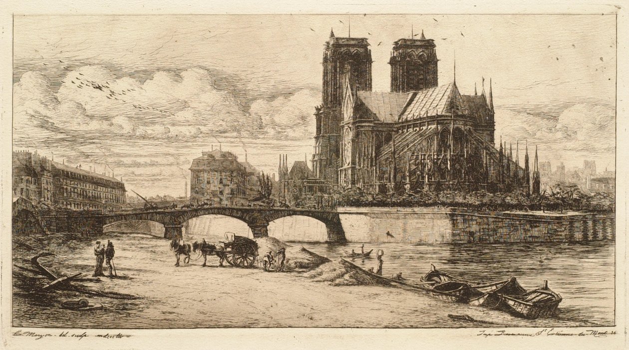 The Apse of Notre Dame, Paris by Charles Meryon