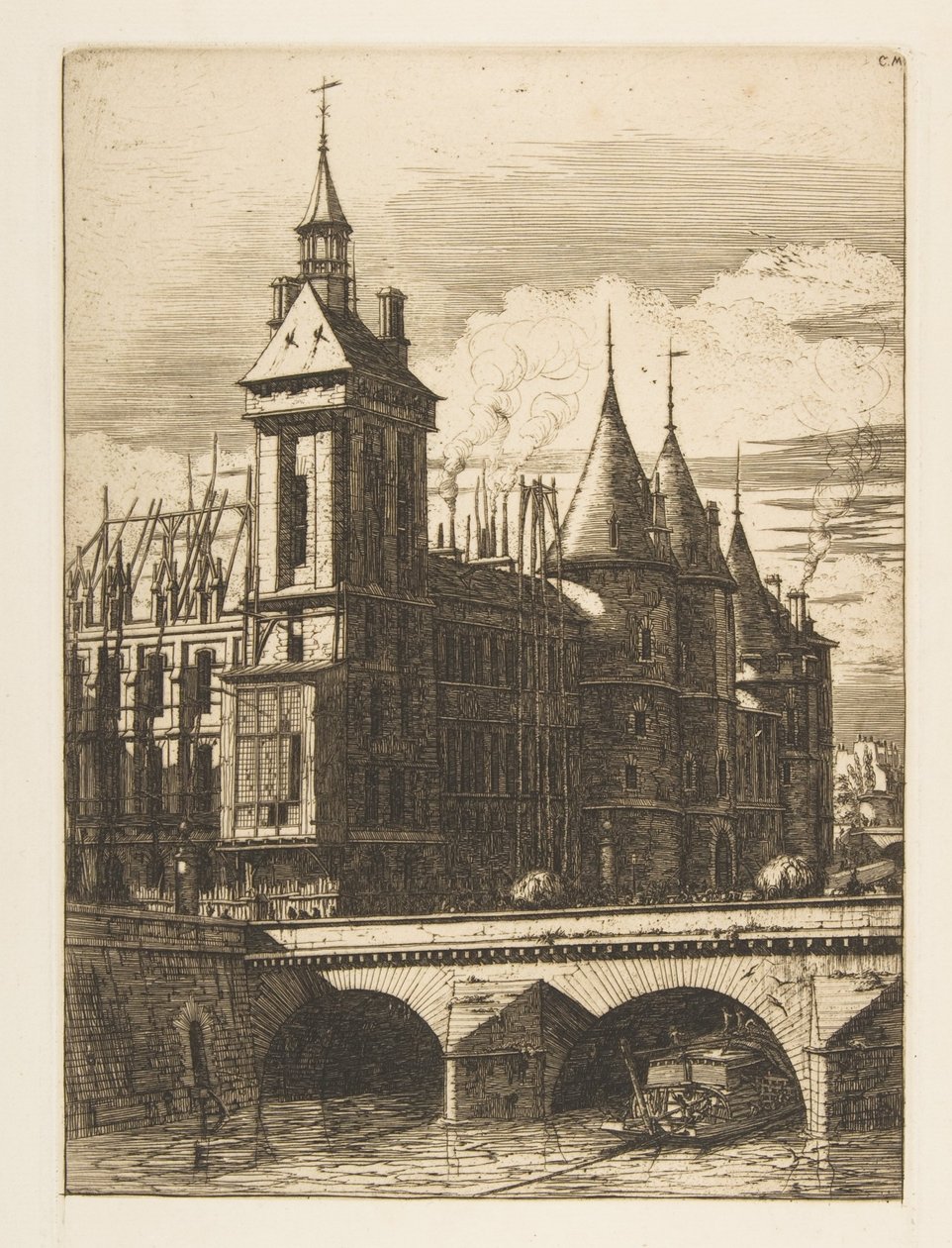 The Clock Tower, Paris by Charles Meryon