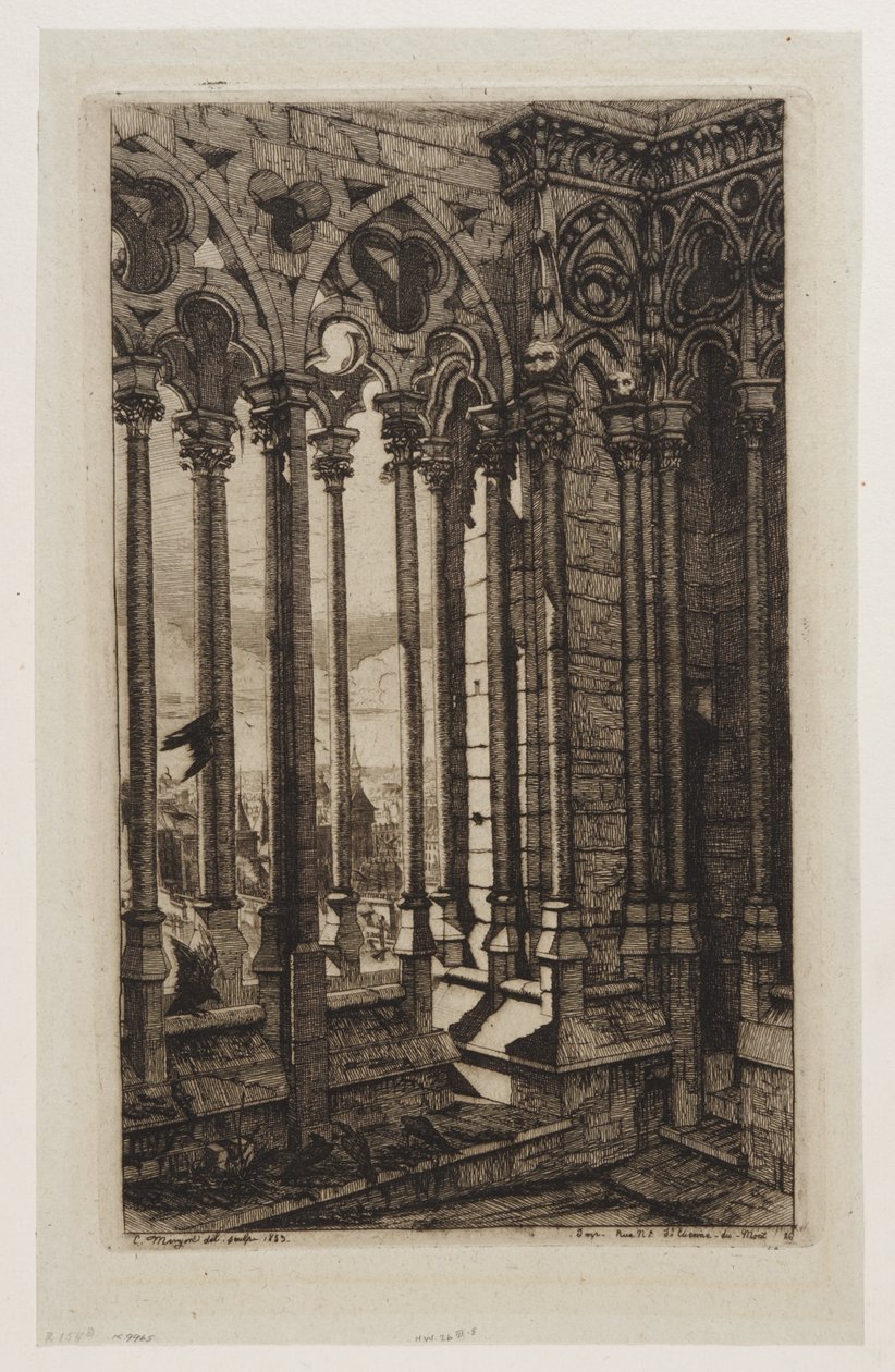 The Gallery of Notre-Dame, Paris by Charles Meryon