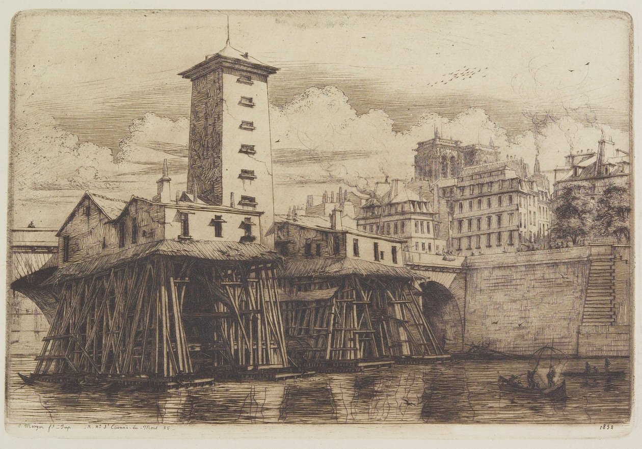 The Notre-Dame Pump by Charles Meryon