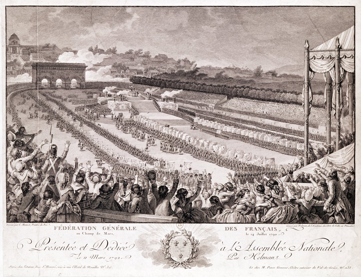 Festival of the Federation, 14 July 1790, at the Champ de Mars, Engraved by Isidore Stanislas Helman by Charles Monnet
