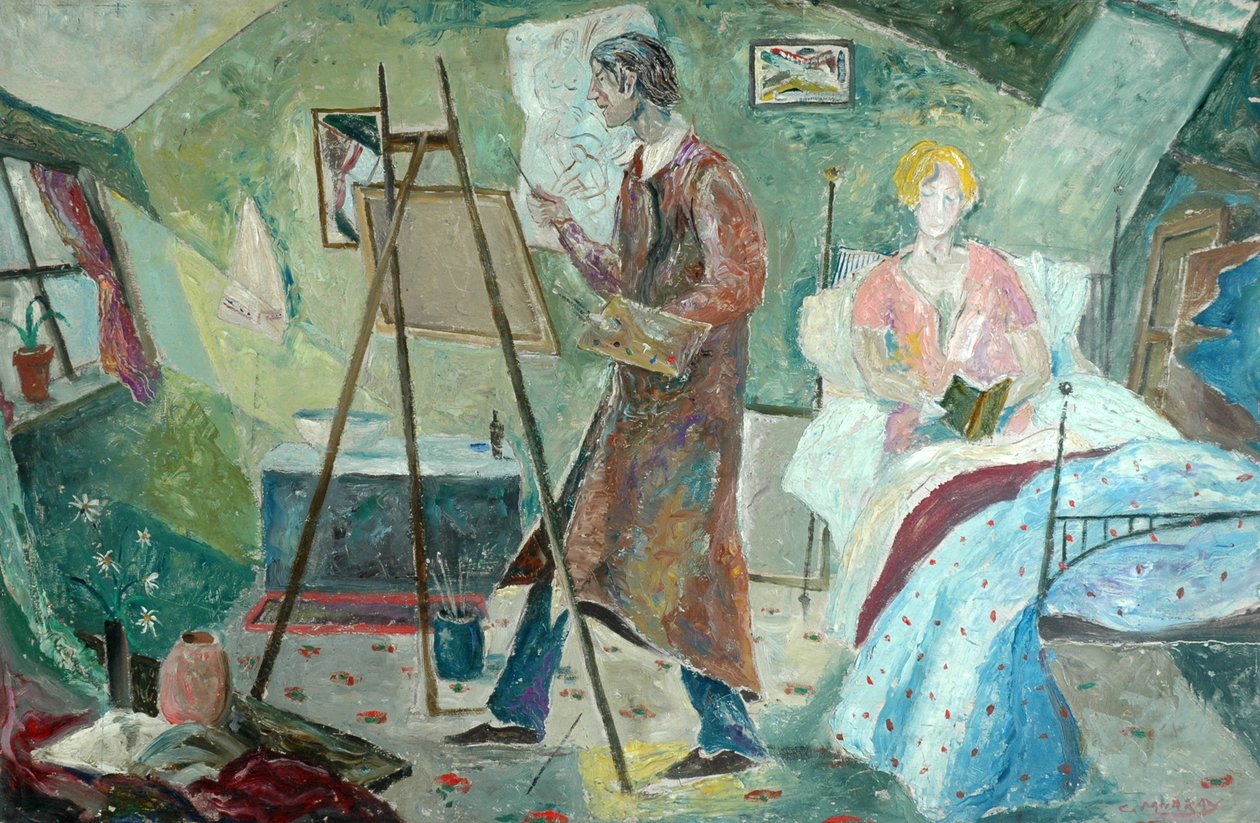 Self-Portrait, the Artist in His Studio by Charles Murray