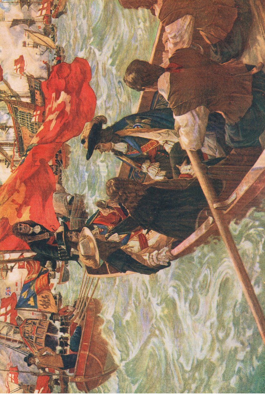 Homecoming of Charles II, Illustration from The History of the British People by Charles Murray Padday