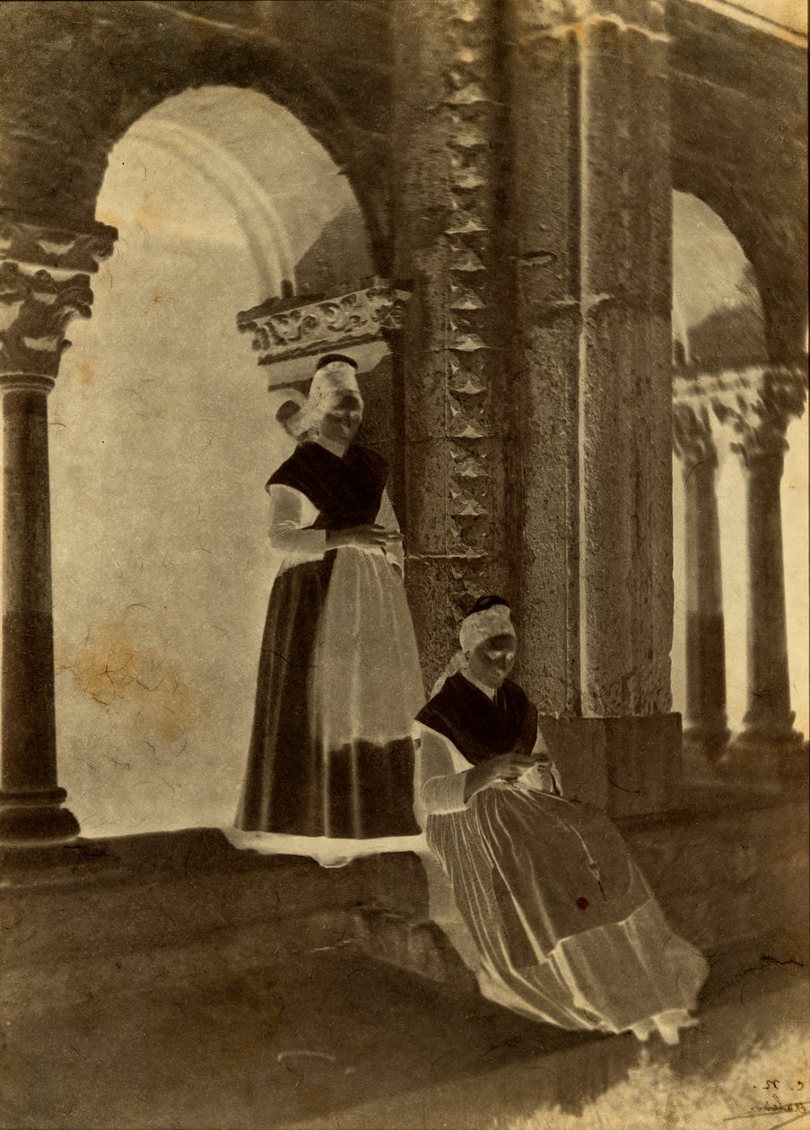 Arlésiennes in the Cloister of Saint-Trophime, Arles by Charles Nègre