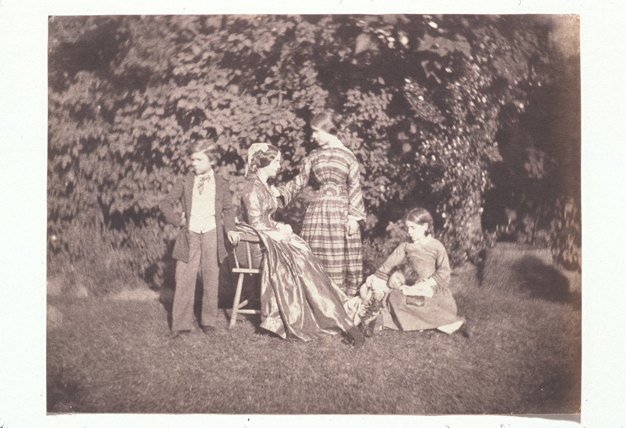Mother and Four Children in a Garden by Charles Nègre