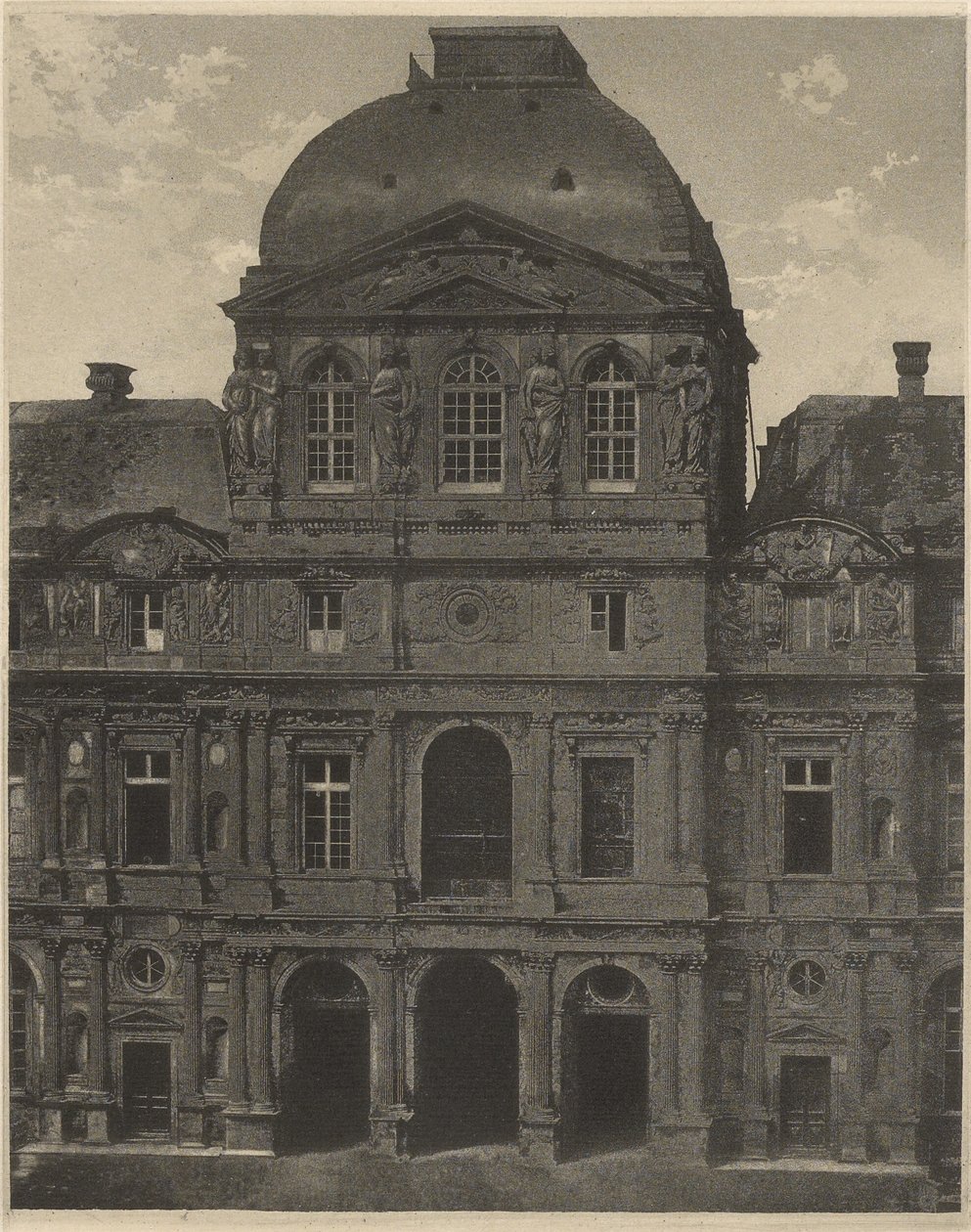 Pavilion of the Clock, The Louvre, Paris, France by Charles Nègre