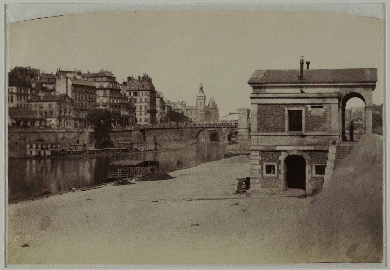 Customs Pavilion, Port of the City Hall and the Île de la Cité with the Conciergerie, 4th Arrondissement, Paris by Charles Nègre