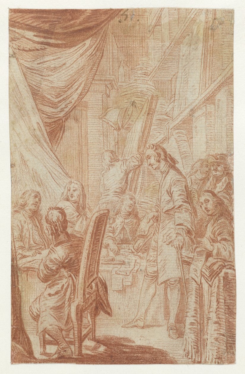Interior of a Notary or Lottery Office by Charles Nicolas Cochin (II)