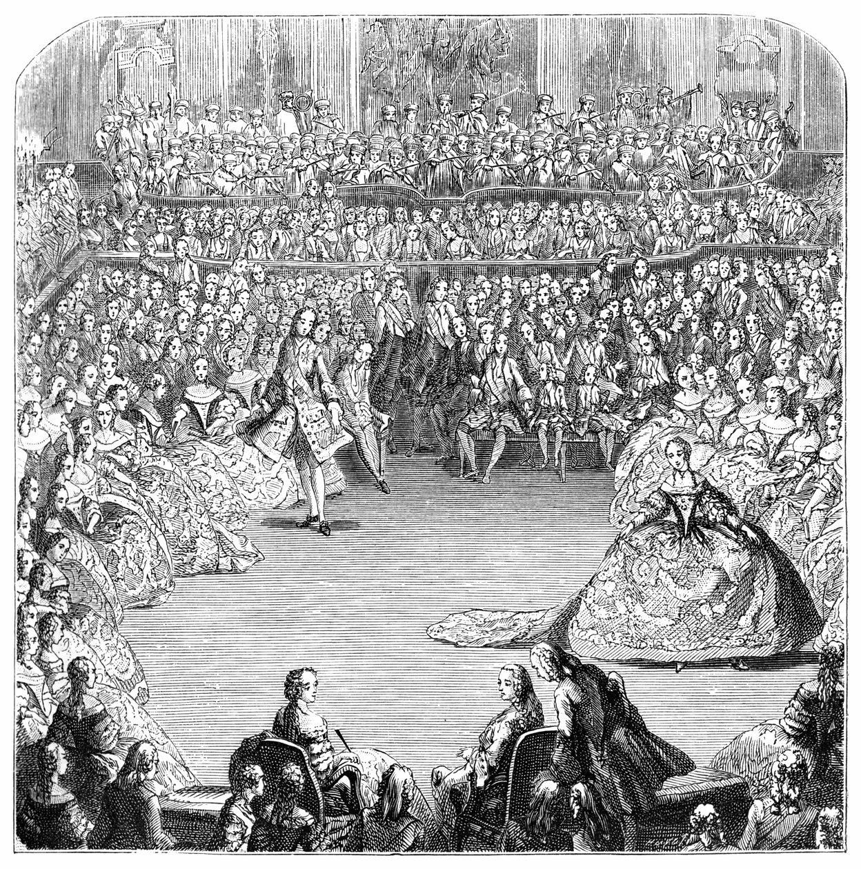 Minuet Dancer and the King by Charles Nicolas Cochin