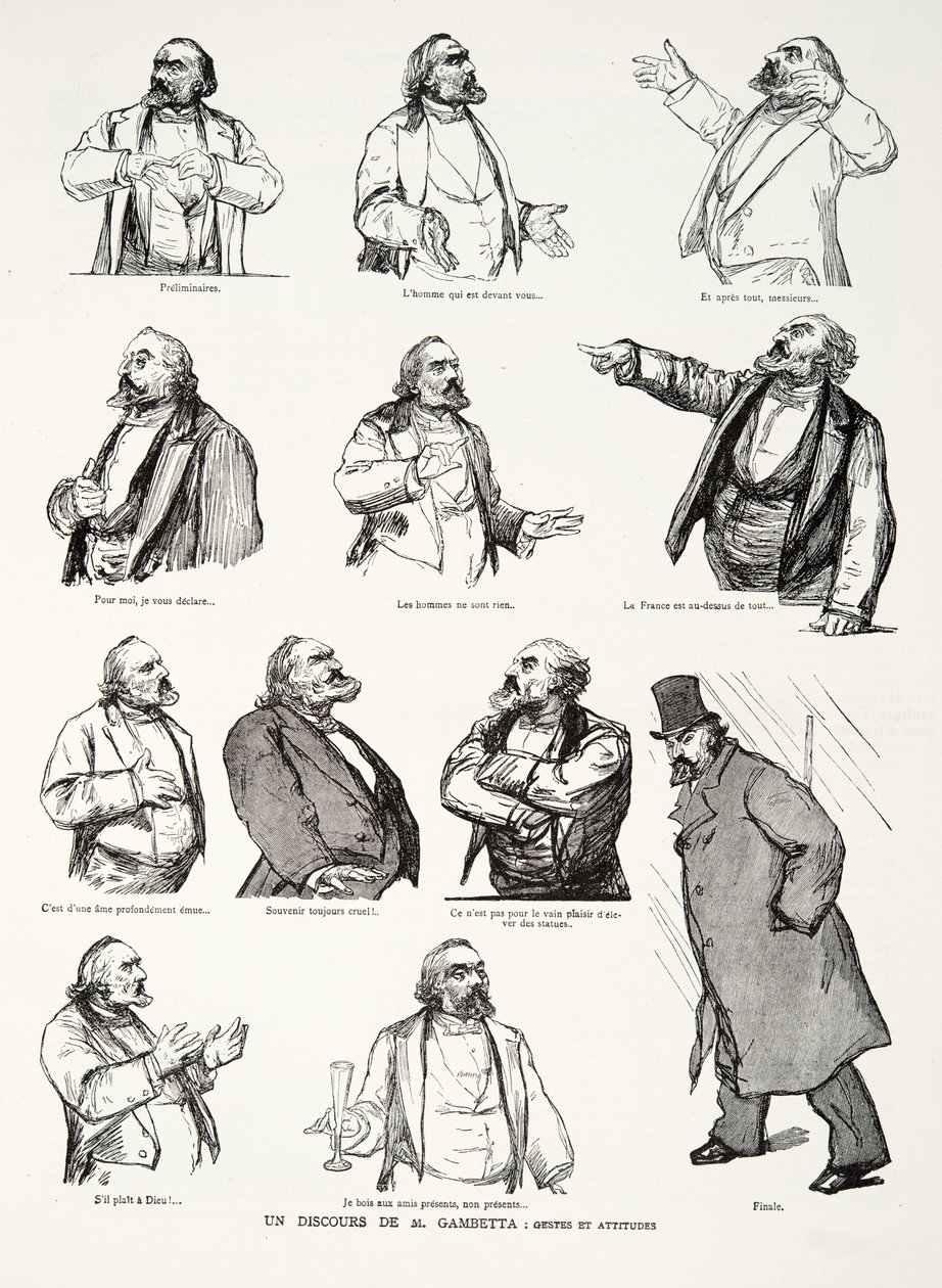 A Speech by Mr. Gambetta: Gestures and Attitudes, from History of the Third Republic, Vol. I, Political History, pub.1933 by Charles Paul Renouard