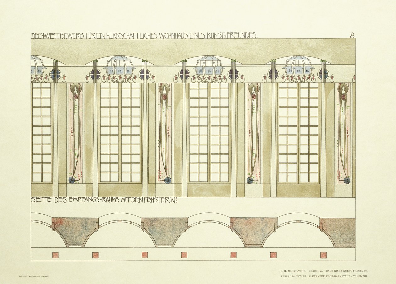 Reception and Music Room by Charles Rennie (after) Mackintosh