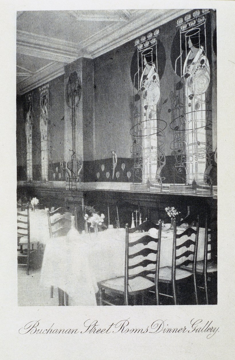 Portion of Mural for Cranston Tearooms, Buchanan Street, Glasgow by Charles Rennie and MacDonald Mackintosh Margaret Mackintosh