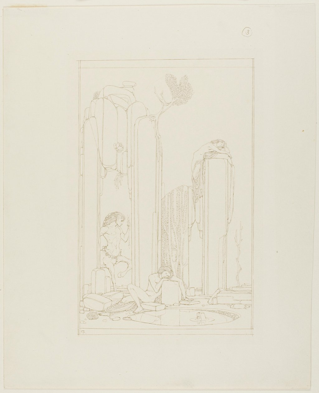 Narcissus by the Pool; illustration for Oscar Wilde