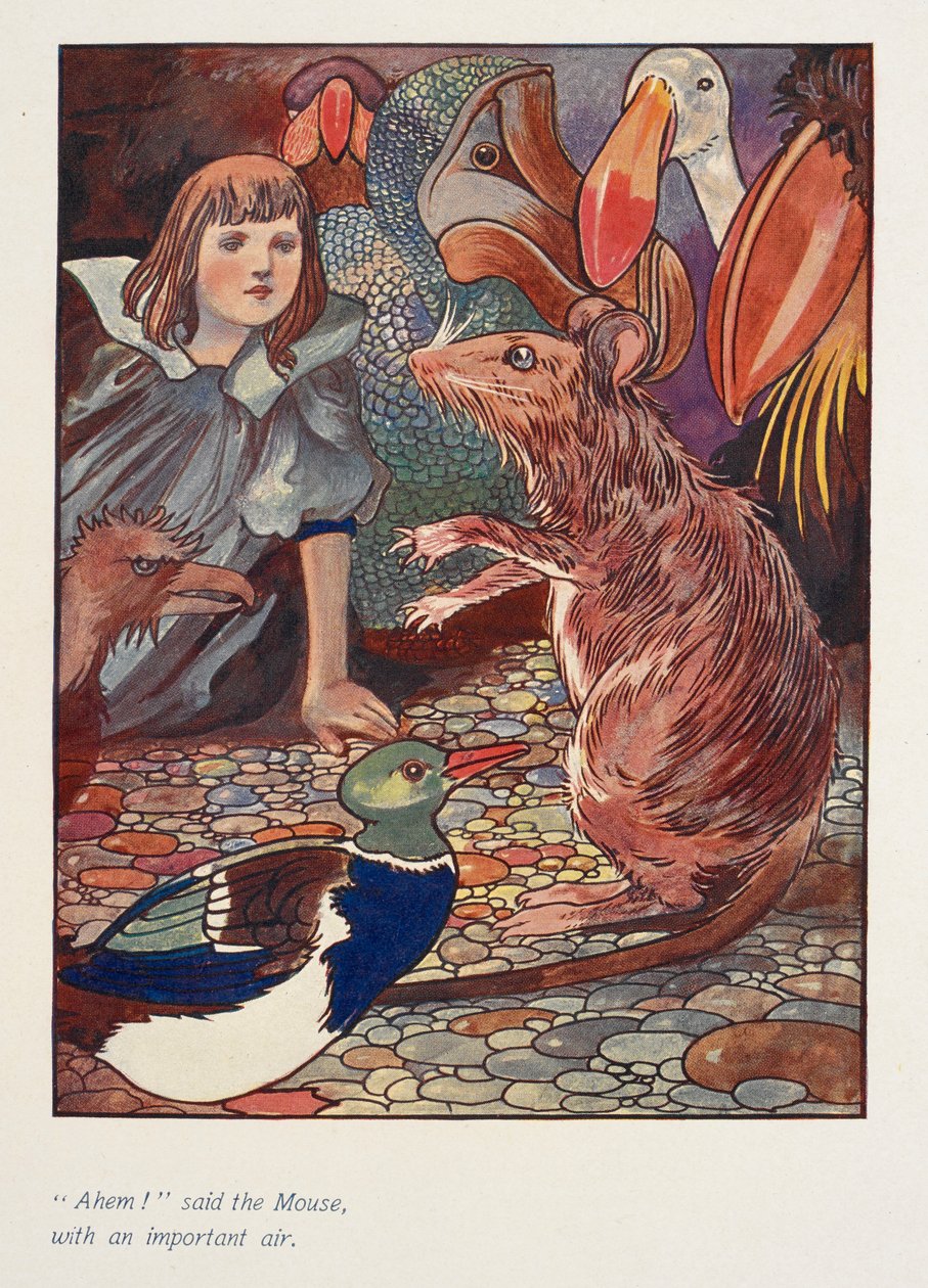 "Ahem!" Said the Mouse, with an Important Air. Alice with a Mouse and Other Animals by Charles Robinson