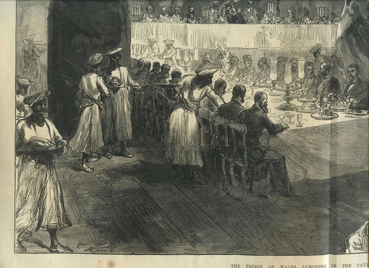 The Prince of Wales Lunching in the Caves of Elephanta by Charles Robinson