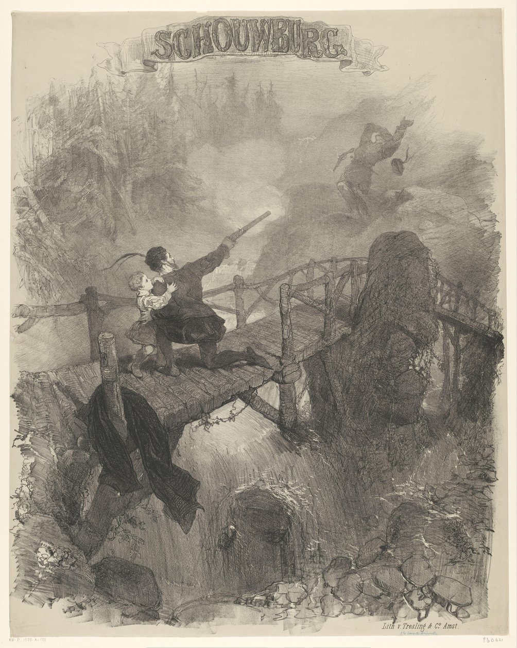 Scene from Ballet The Black Devil Theatre (title on object) Announcements of Ballets and Plays Performed in the Amsterdam City Theatre (series title) by Charles Rochussen