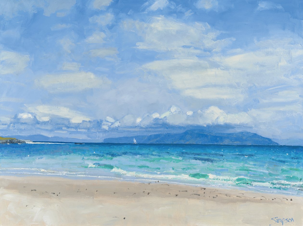 Distant Yacht, Iona, 2014 by Charles Simpson